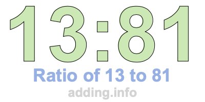 Ratio of 13 to 81