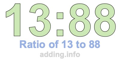 Ratio of 13 to 88