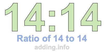 Ratio of 14 to 14