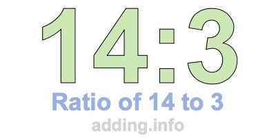 Ratio of 14 to 3 Ratio of 14 to 3