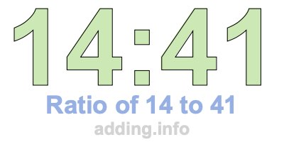 Ratio of 14 to 41 Ratio of 14 to 41