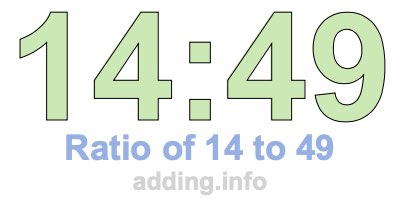Ratio of 14 to 49 Ratio of 14 to 49
