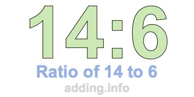 Ratio of 14 to 6 Ratio of 14 to 6