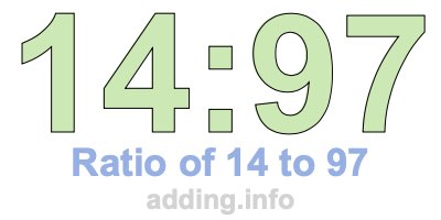 Ratio of 14 to 97