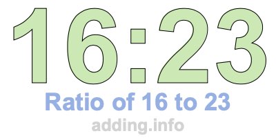 Ratio of 16 to 23