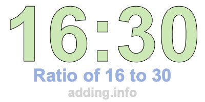 Ratio of 16 to 30 Ratio of 16 to 30