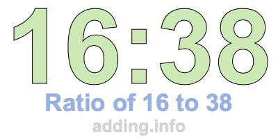 Ratio of 16 to 38 Ratio of 16 to 38