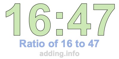 Ratio of 16 to 47 Ratio of 16 to 47