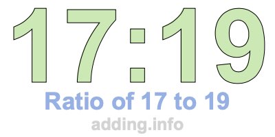 Ratio of 17 to 19 Ratio of 17 to 19