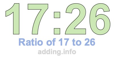 Ratio of 17 to 26 Ratio of 17 to 26
