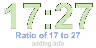 Ratio of 17 to 27 Ratio of 17 to 27