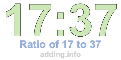 Ratio of 17 to 37 Ratio of 17 to 37