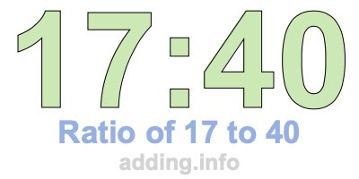 Ratio of 17 to 40 Ratio of 17 to 40