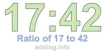 Ratio of 17 to 42 Ratio of 17 to 42