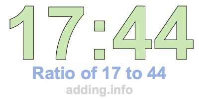 Ratio of 17 to 44 Ratio of 17 to 44