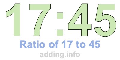 Ratio of 17 to 45 Ratio of 17 to 45