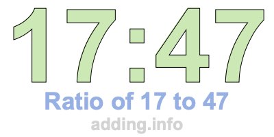 Ratio of 17 to 47 Ratio of 17 to 47