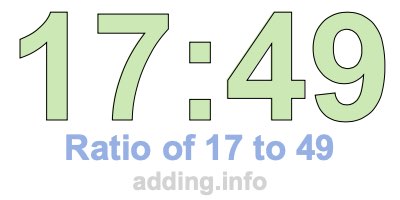 Ratio of 17 to 49 Ratio of 17 to 49