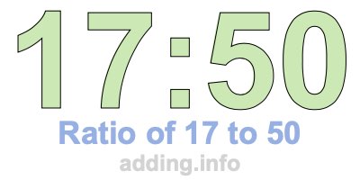 Ratio of 17 to 50 Ratio of 17 to 50