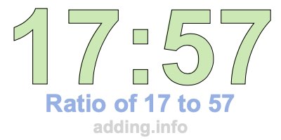 Ratio of 17 to 57