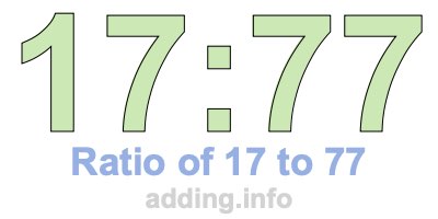 Ratio of 17 to 77