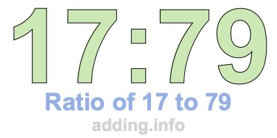 Ratio of 17 to 79