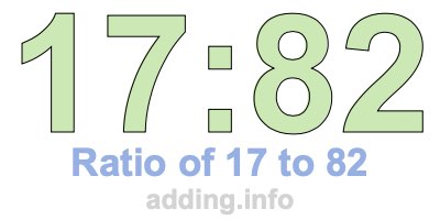 Ratio of 17 to 82