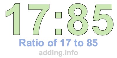 Ratio of 17 to 85 Ratio of 17 to 85