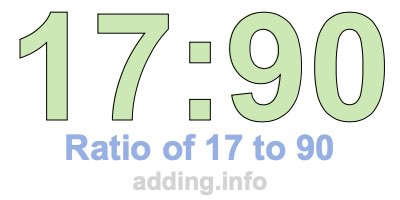 Ratio of 17 to 90 Ratio of 17 to 90