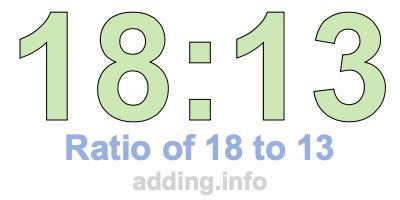 Ratio of 18 to 13 Ratio of 18 to 13