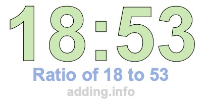 Ratio of 18 to 53 Ratio of 18 to 53