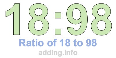 Ratio of 18 to 98 Ratio of 18 to 98