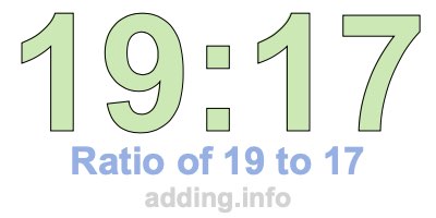 Ratio of 19 to 17