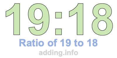Ratio of 19 to 18 Ratio of 19 to 18