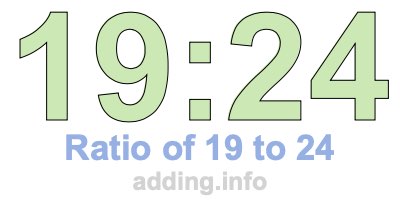 Ratio of 19 to 24 Ratio of 19 to 24