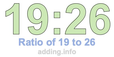 Ratio of 19 to 26 Ratio of 19 to 26