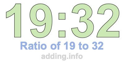 Ratio of 19 to 32