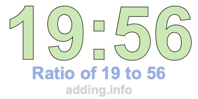Ratio of 19 to 56 Ratio of 19 to 56