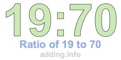 Ratio of 19 to 70