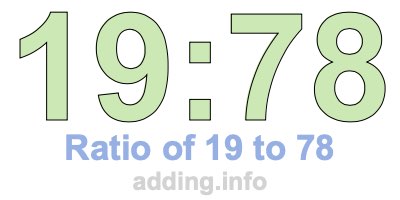 Ratio of 19 to 78