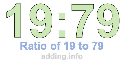 Ratio of 19 to 79