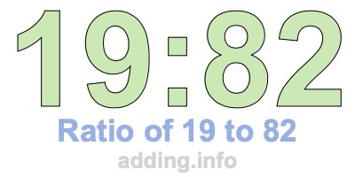 Ratio of 19 to 82