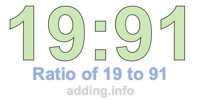 Ratio of 19 to 91