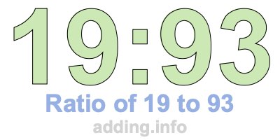 Ratio of 19 to 93