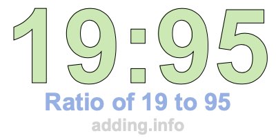 Ratio of 19 to 95 Ratio of 19 to 95