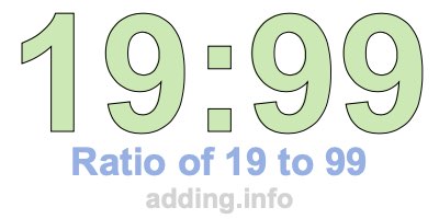 Ratio of 19 to 99 Ratio of 19 to 99