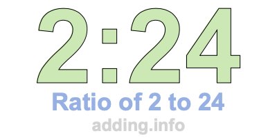 Ratio of 2 to 24 Ratio of 2 to 24