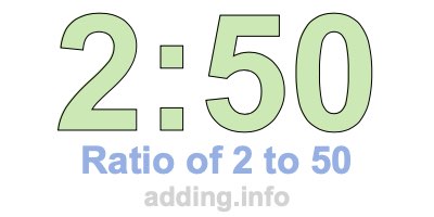 Ratio of 2 to 50 Ratio of 2 to 50