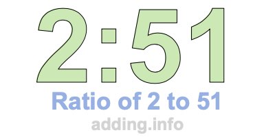 Ratio of 2 to 51 Ratio of 2 to 51