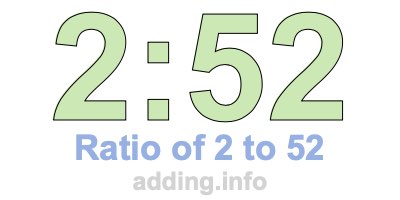 Ratio of 2 to 52
